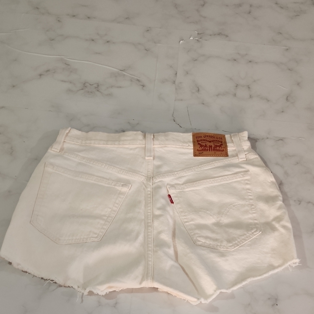 Levi's Off-White Jean Shorts